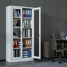 Lockable Glass Office Cabinet